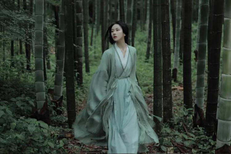 The light mint green Hanfu clothing