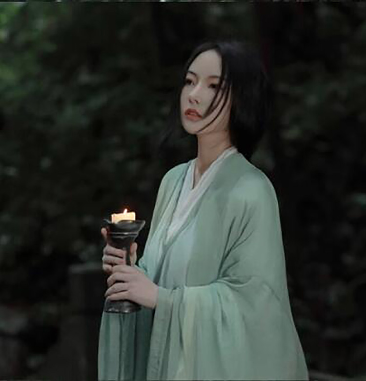 The light mint green Hanfu clothing