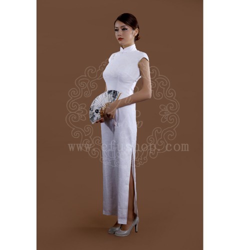 white long cheongsam - Custom-made Cheongsam,Chinese clothes, Qipao ...